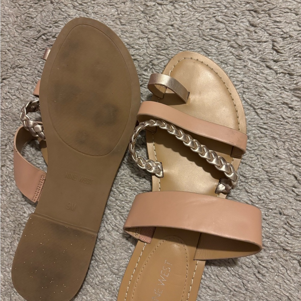 Nine West Tan/light pink/rose gold Sandals